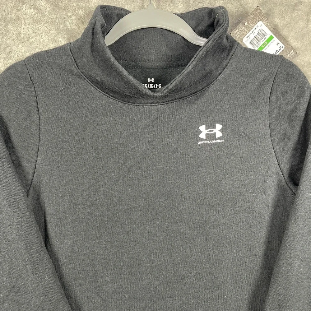 Under Armour Girls Rival Fleece Funnel Neck Tunic‎ Top Black YLG J-G NEW